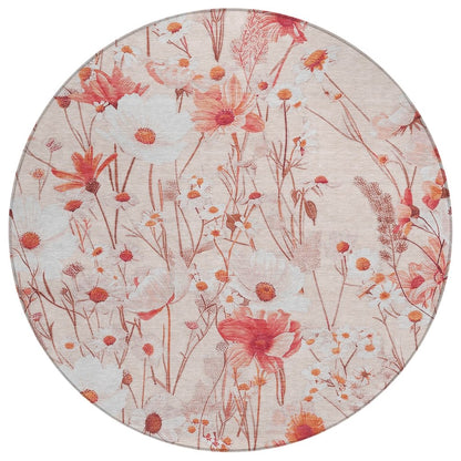 LOOMLAN Rugs Nafeza Orange Washable Indoor-Outdoor Rug