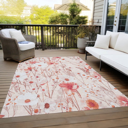 LOOMLAN Rugs Nafeza Orange Washable Indoor-Outdoor Rug