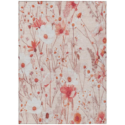LOOMLAN Rugs Nafeza Orange Washable Indoor-Outdoor Rug