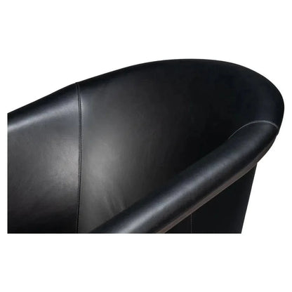 Nagel Distilled Leather & Iron Black Arm Chair - LOOMLAN - Sarreid - Accent Chairs