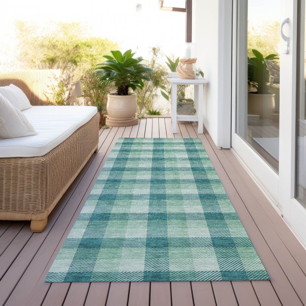 LOOMLAN Rugs Nahlia Blue Washable Indoor-Outdoor Rug