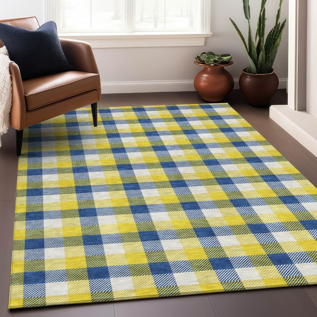 LOOMLAN Rugs Nahlia Gold Washable Indoor-Outdoor Rug