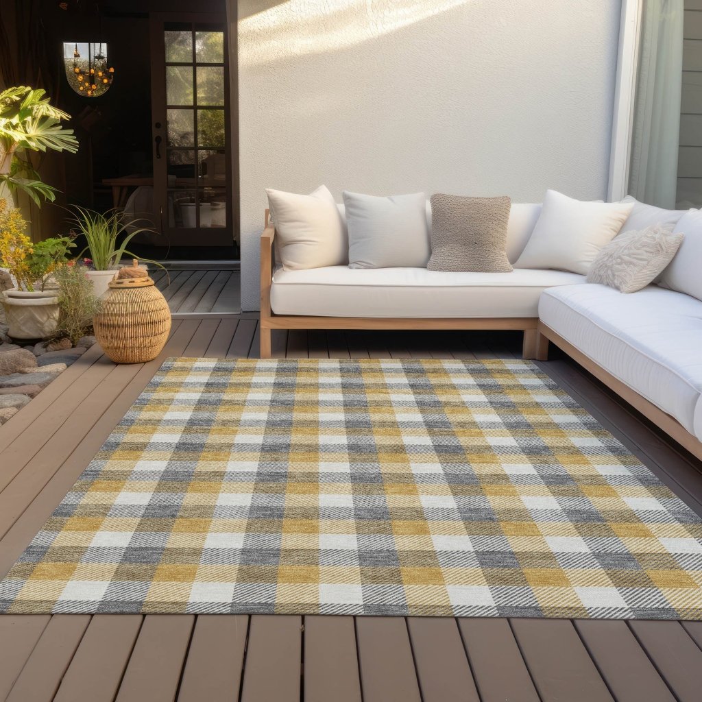 LOOMLAN Rugs Nahlia Gray Washable Indoor-Outdoor Rug