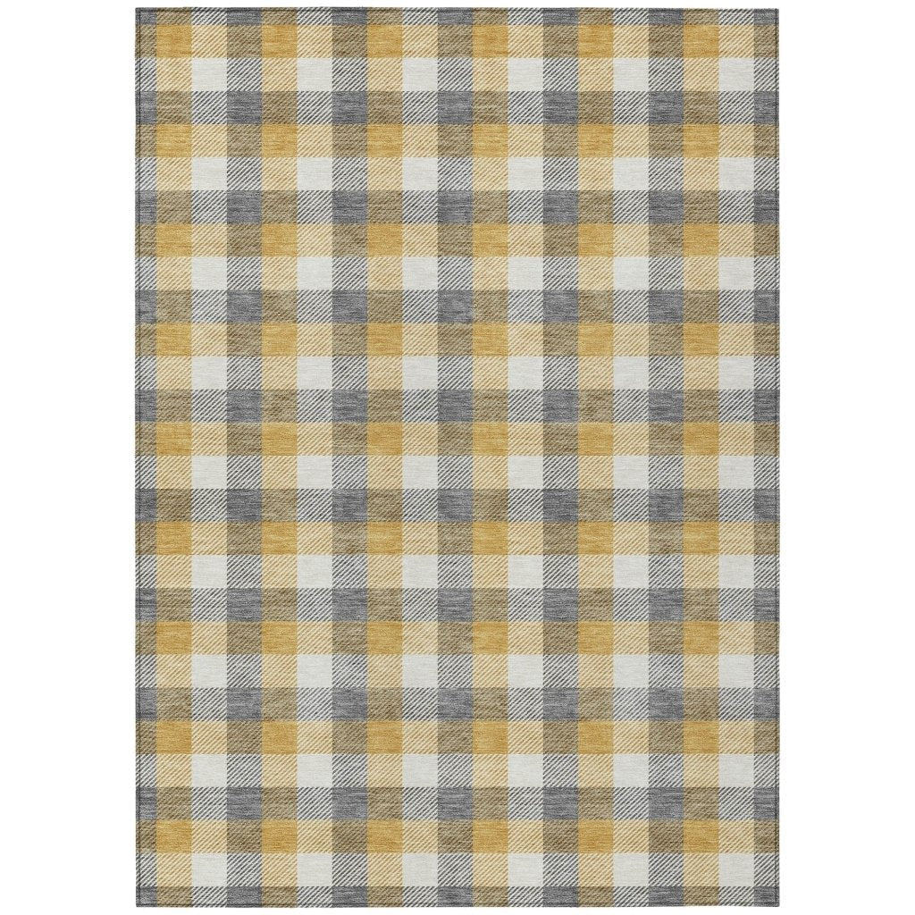 LOOMLAN Rugs Nahlia Gray Washable Indoor-Outdoor Rug
