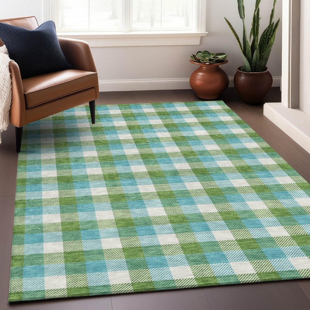 LOOMLAN Rugs Nahlia Lime Washable Indoor-Outdoor Rug