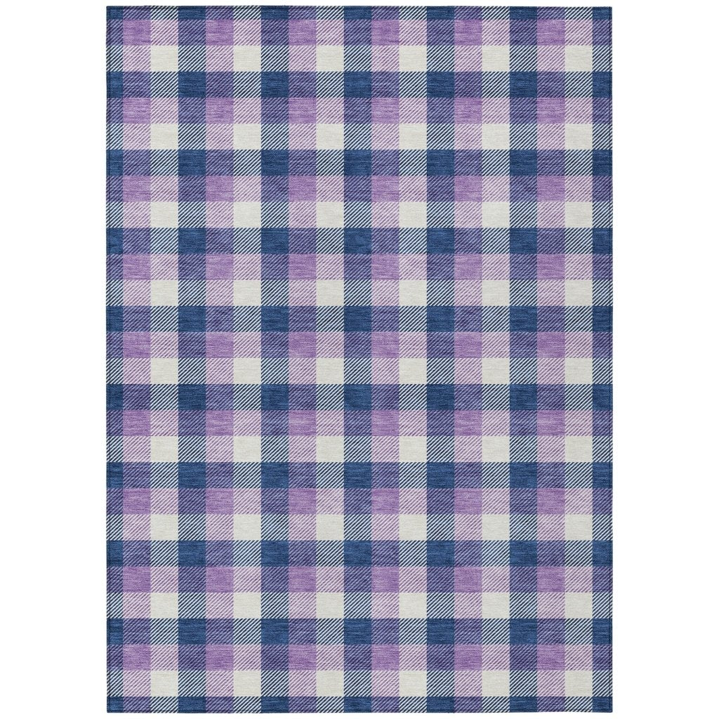 LOOMLAN Rugs Nahlia Navy Washable Indoor-Outdoor Rug
