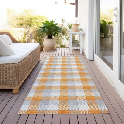 LOOMLAN Rugs Nahlia Orange Washable Indoor-Outdoor Rug