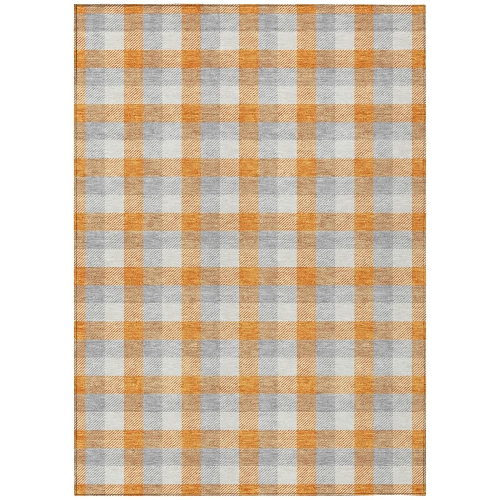 LOOMLAN Rugs Nahlia Orange Washable Indoor-Outdoor Rug