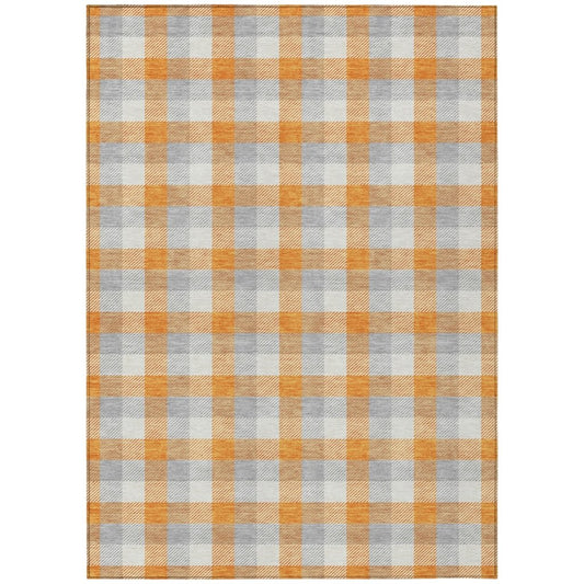 LOOMLAN Rugs Nahlia Orange Washable Indoor-Outdoor Rug
