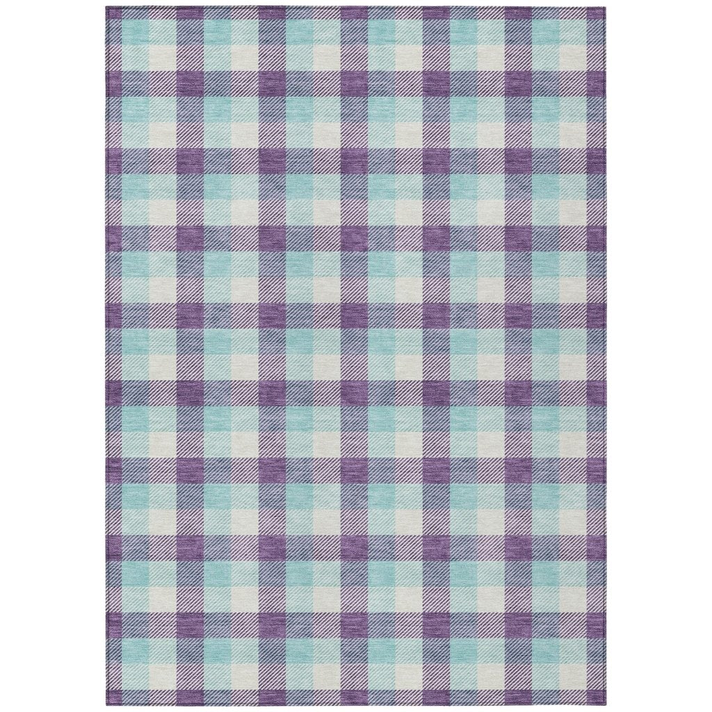 LOOMLAN Rugs Nahlia Purple Washable Indoor-Outdoor Rug