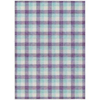 LOOMLAN Rugs Nahlia Purple Washable Indoor-Outdoor Rug