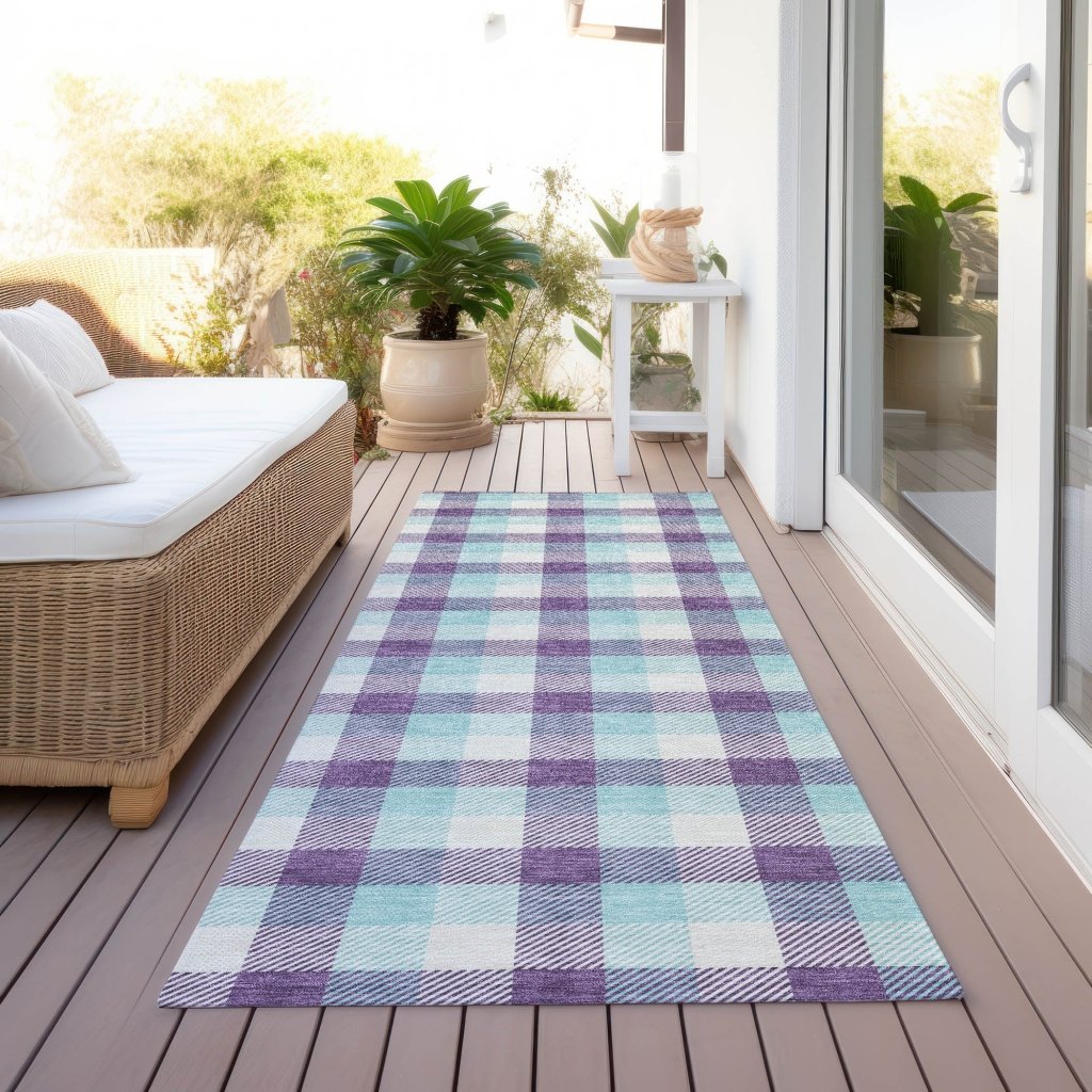 LOOMLAN Rugs Nahlia Purple Washable Indoor-Outdoor Rug