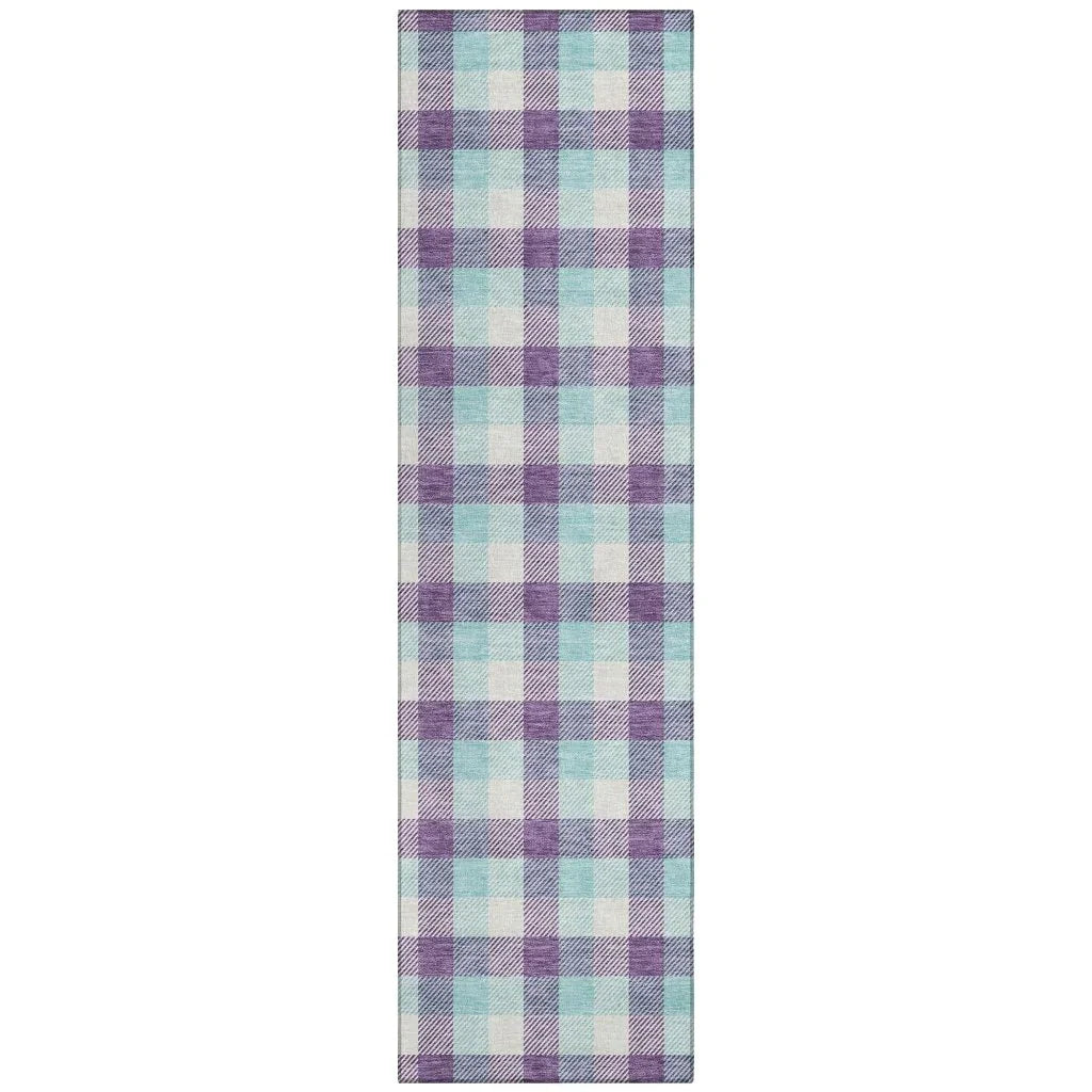LOOMLAN Rugs Nahlia Purple Washable Indoor-Outdoor Rug