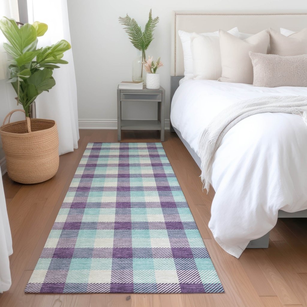 LOOMLAN Rugs Nahlia Purple Washable Indoor-Outdoor Rug