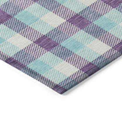 LOOMLAN Rugs Nahlia Purple Washable Indoor-Outdoor Rug