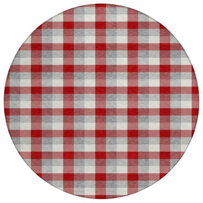 LOOMLAN Rugs Nahlia Red Washable Indoor-Outdoor Rug