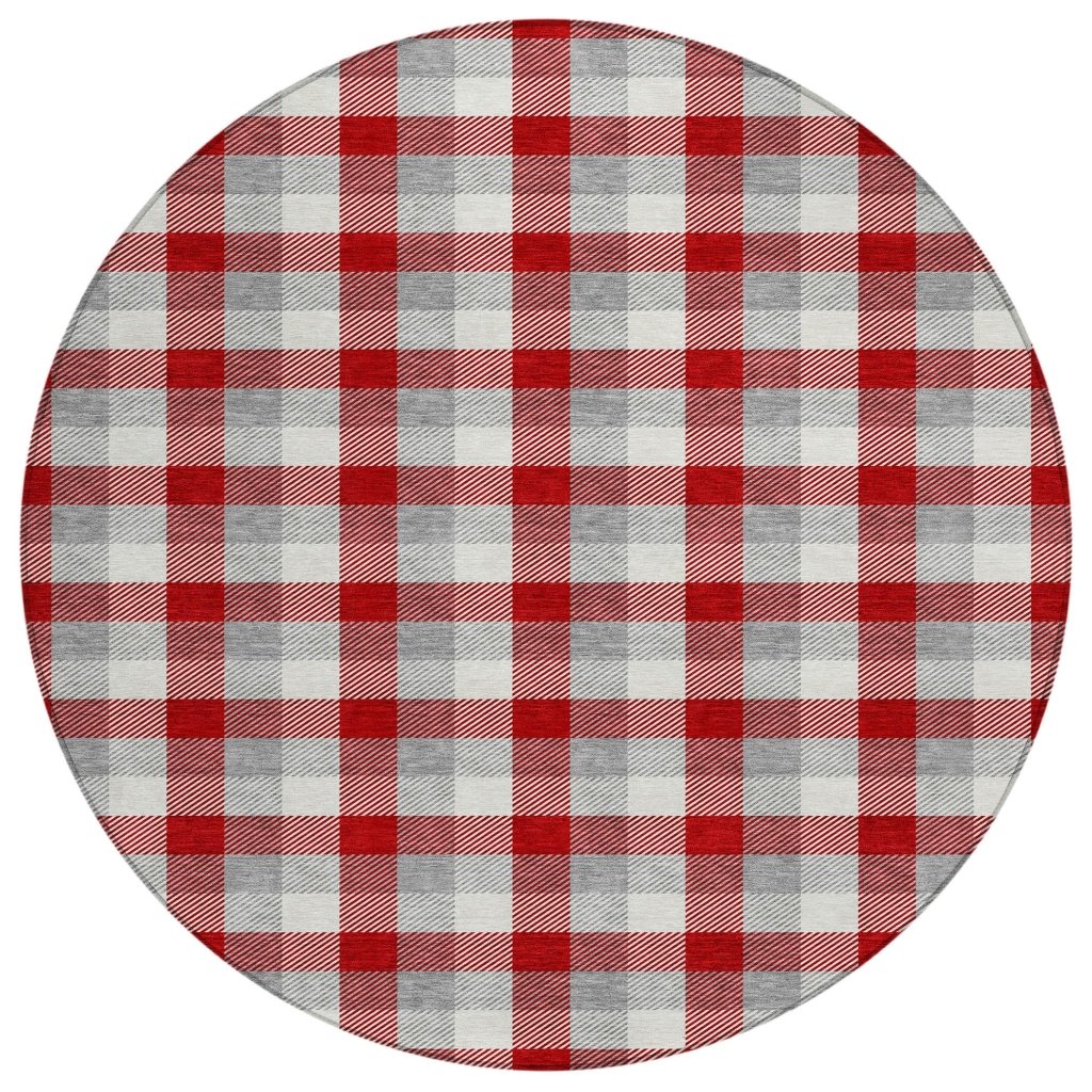 LOOMLAN Rugs Nahlia Red Washable Indoor-Outdoor Rug