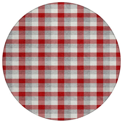 LOOMLAN Rugs Nahlia Red Washable Indoor-Outdoor Rug