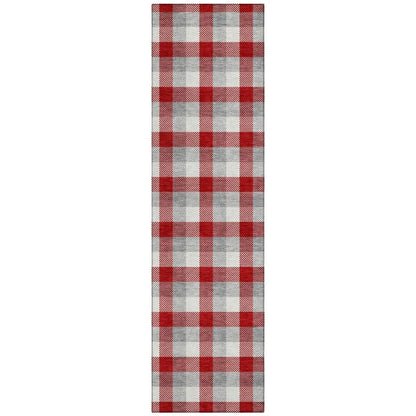 LOOMLAN Rugs Nahlia Red Washable Indoor-Outdoor Rug