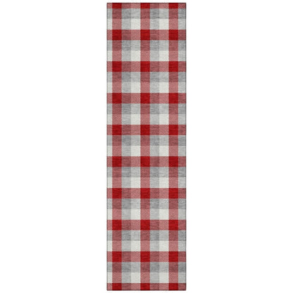 LOOMLAN Rugs Nahlia Red Washable Indoor-Outdoor Rug