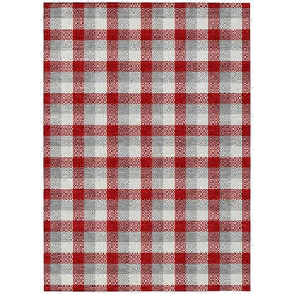 LOOMLAN Rugs Nahlia Red Washable Indoor-Outdoor Rug