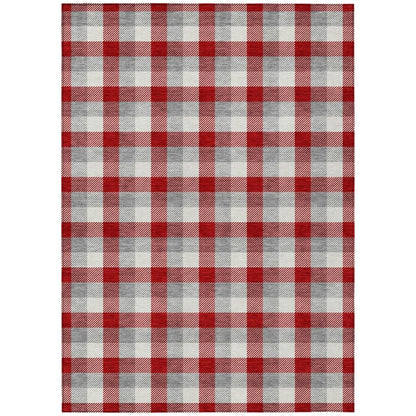 LOOMLAN Rugs Nahlia Red Washable Indoor-Outdoor Rug