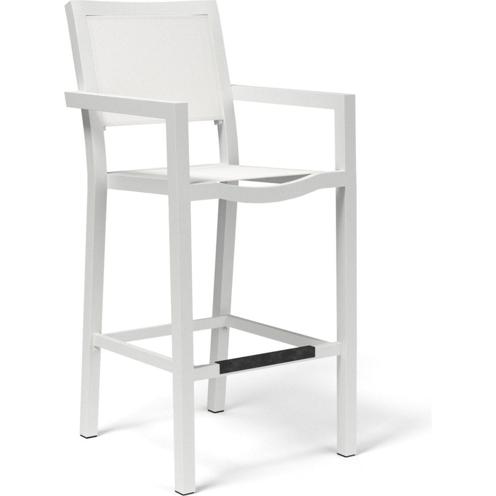 Naples Aluminum Made Sling Outdoor Barstool - LOOMLAN - Sunset West - Outdoor Bar Stools