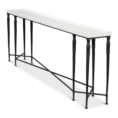 Sarreid Nathaniel Console Table Slim Two Tone Wood 80"