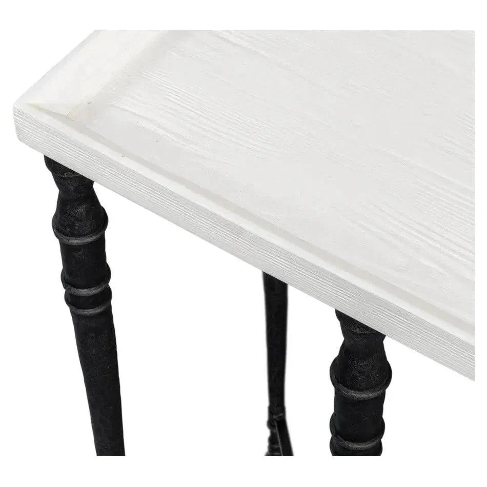 Sarreid Nathaniel Console Table Slim Two Tone Wood 80"