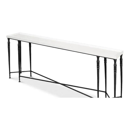 Sarreid Nathaniel Console Table Slim Two Tone Wood 80"