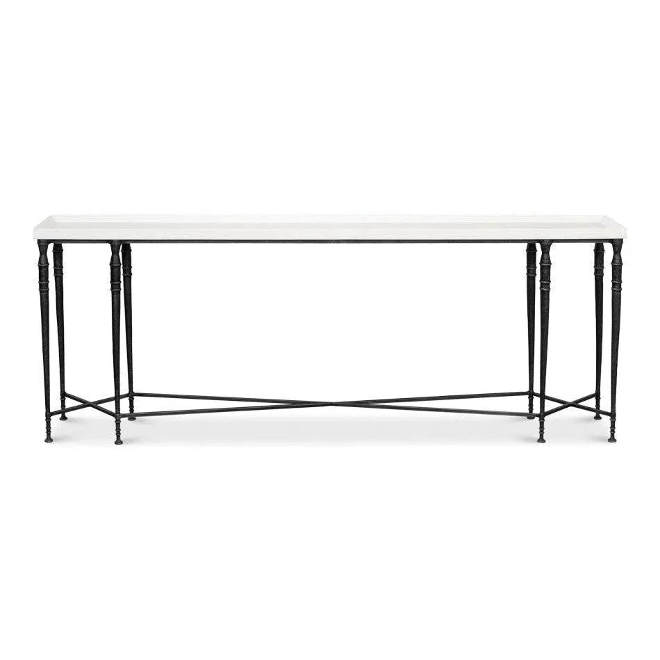 Sarreid Nathaniel Console Table Slim Two Tone Wood 80"