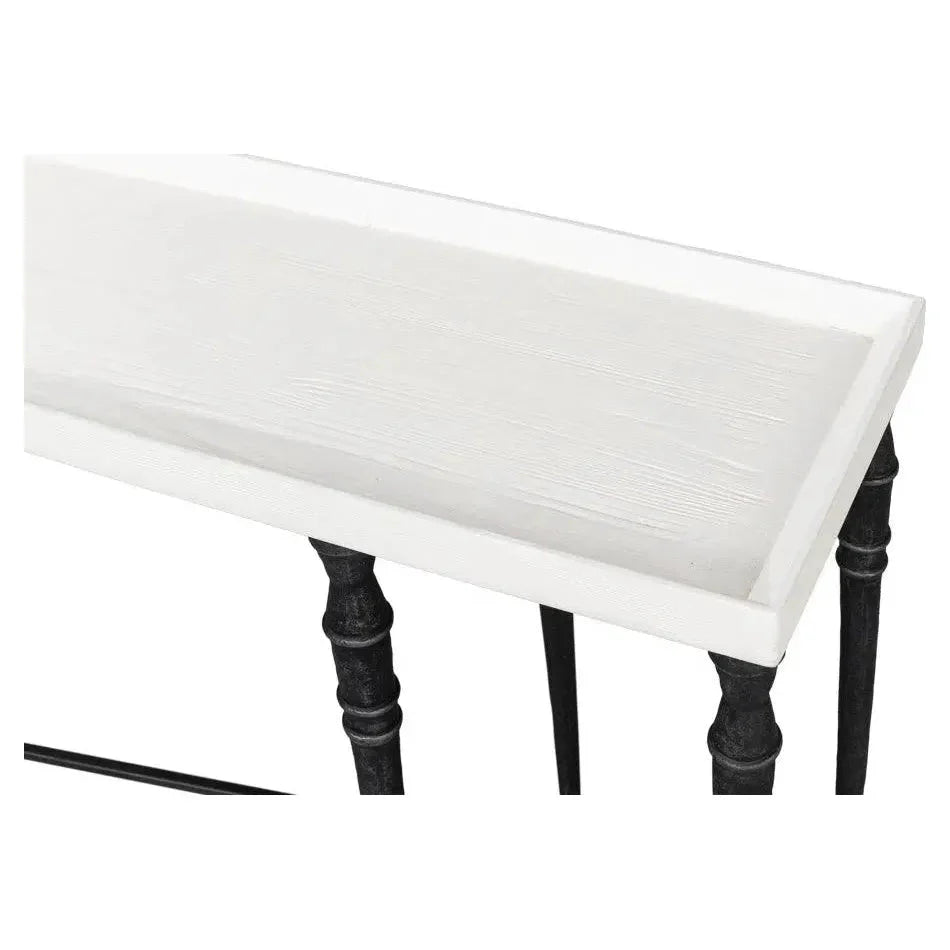 Sarreid Nathaniel Console Table Slim Two Tone Wood 80"