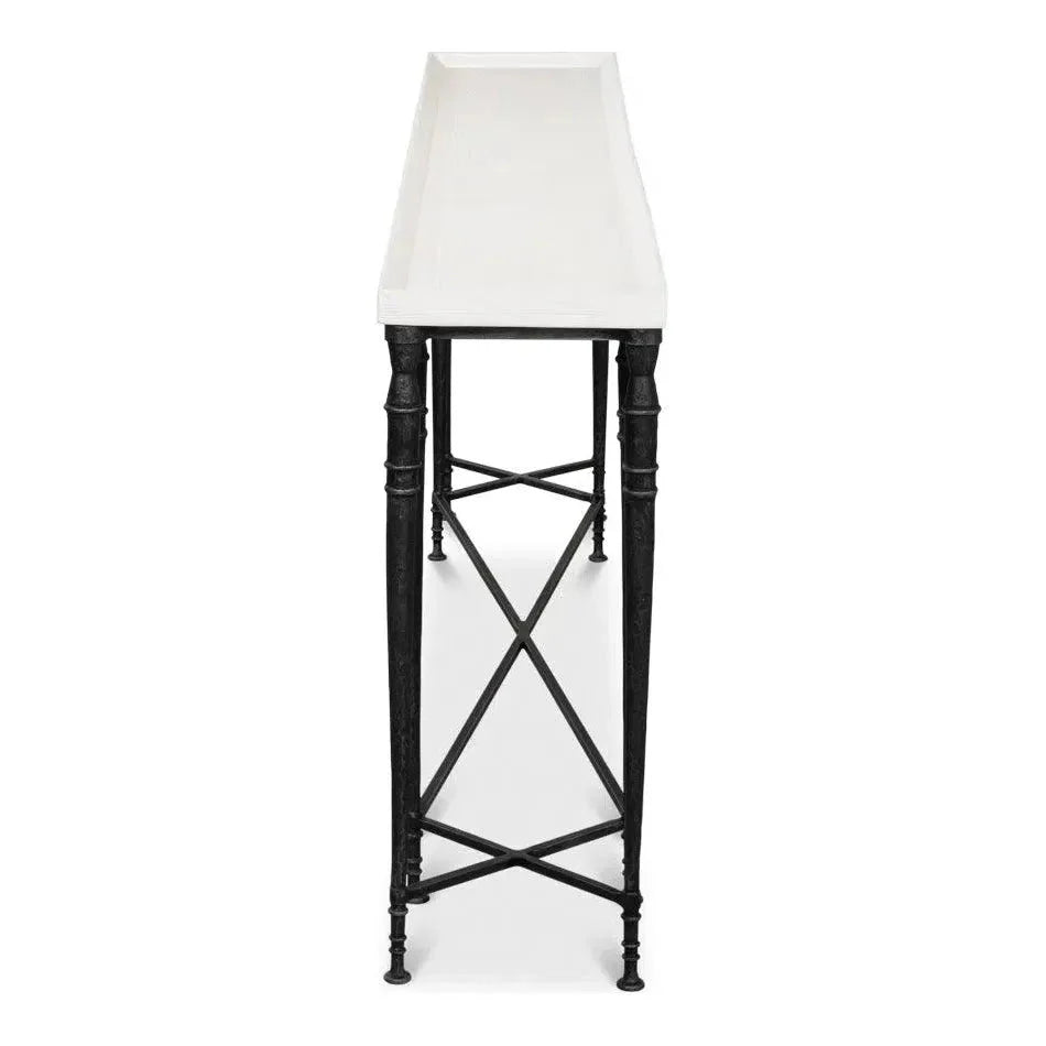 Sarreid Nathaniel Console Table Slim Two Tone Wood 80"