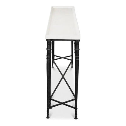 Sarreid Nathaniel Console Table Slim Two Tone Wood 80"