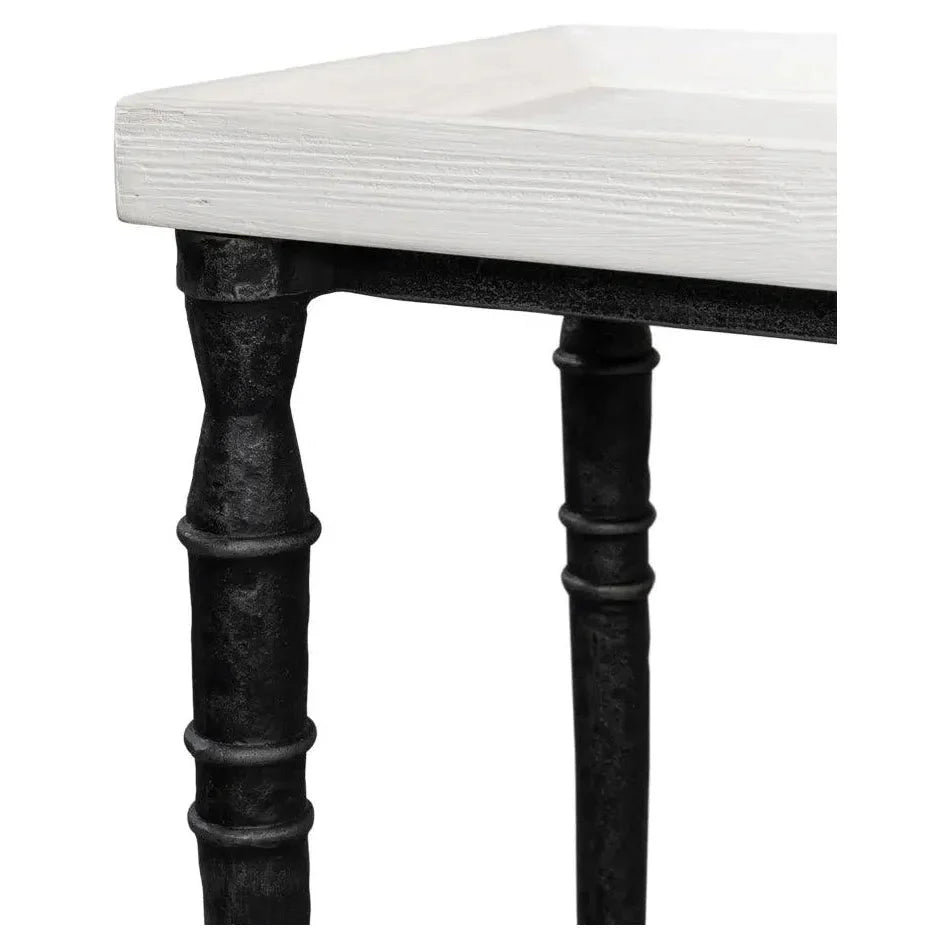 Sarreid Nathaniel Console Table Slim Two Tone Wood 80"