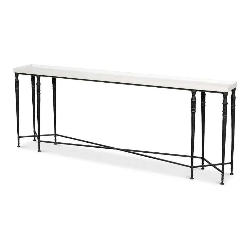 Sarreid Nathaniel Console Table Slim Two Tone Wood 80"