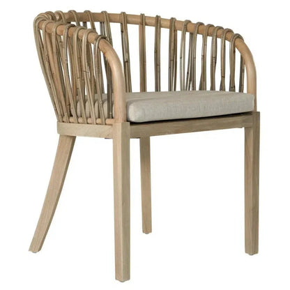 Natural Rattan and Teak Dining Chair - LOOMLAN - Artesia - Dining Chairs