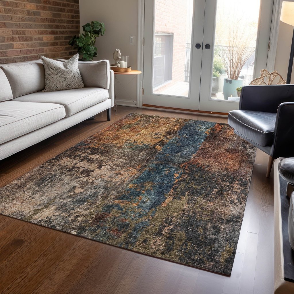 Nayara Blue Washable Indoor - Outdoor Rug - LOOMLAN - LOOMLAN Rugs - Outdoor Rugs