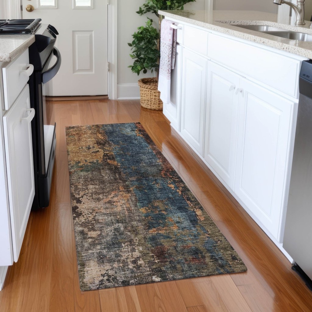 Nayara Blue Washable Indoor - Outdoor Rug - LOOMLAN - LOOMLAN Rugs - Outdoor Rugs