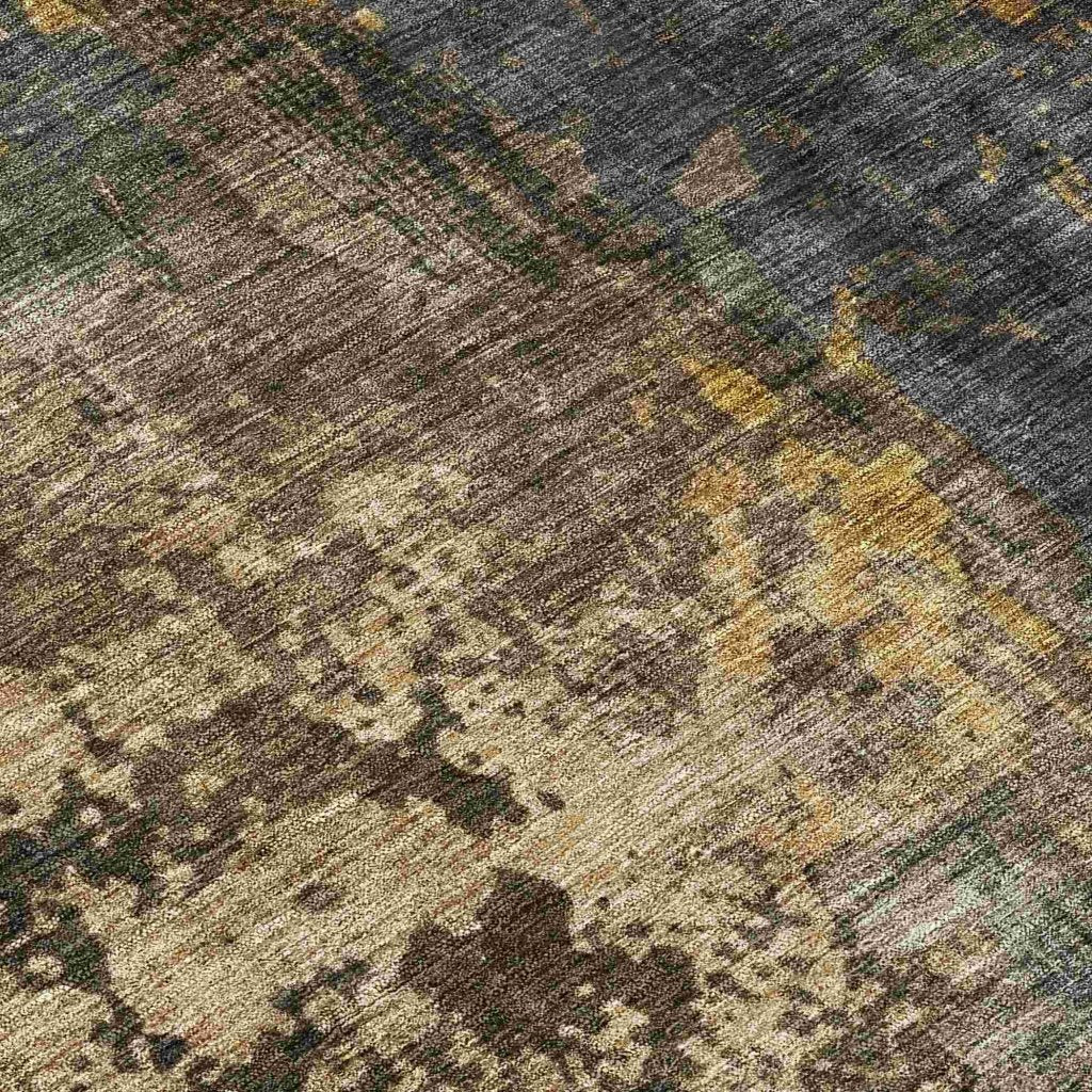 LOOMLAN Rugs Nayara Gray Washable Indoor-Outdoor Rug