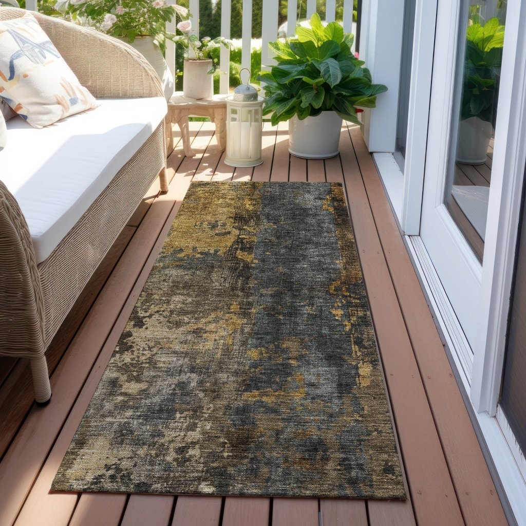 LOOMLAN Rugs Nayara Gray Washable Indoor-Outdoor Rug