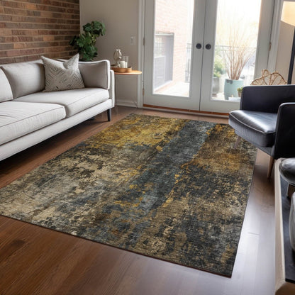 LOOMLAN Rugs Nayara Gray Washable Indoor-Outdoor Rug