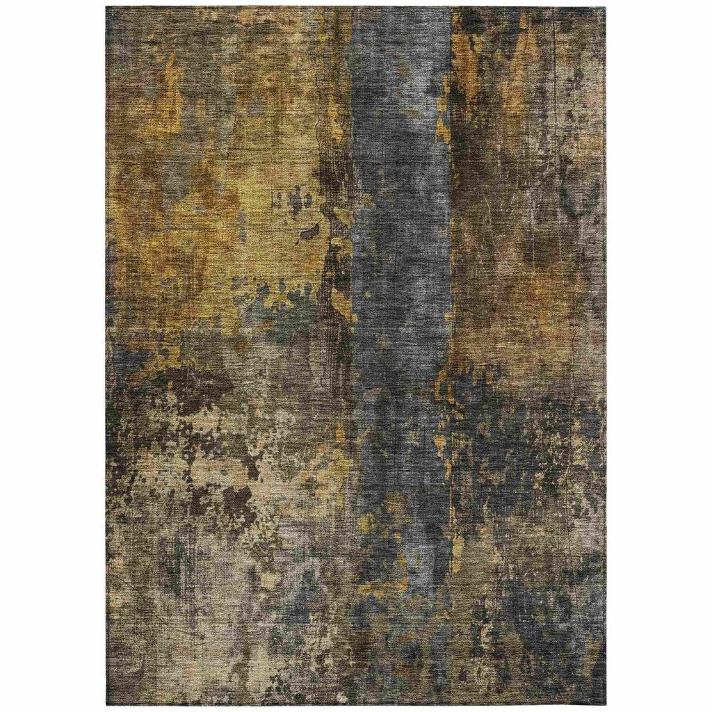 LOOMLAN Rugs Nayara Gray Washable Indoor-Outdoor Rug