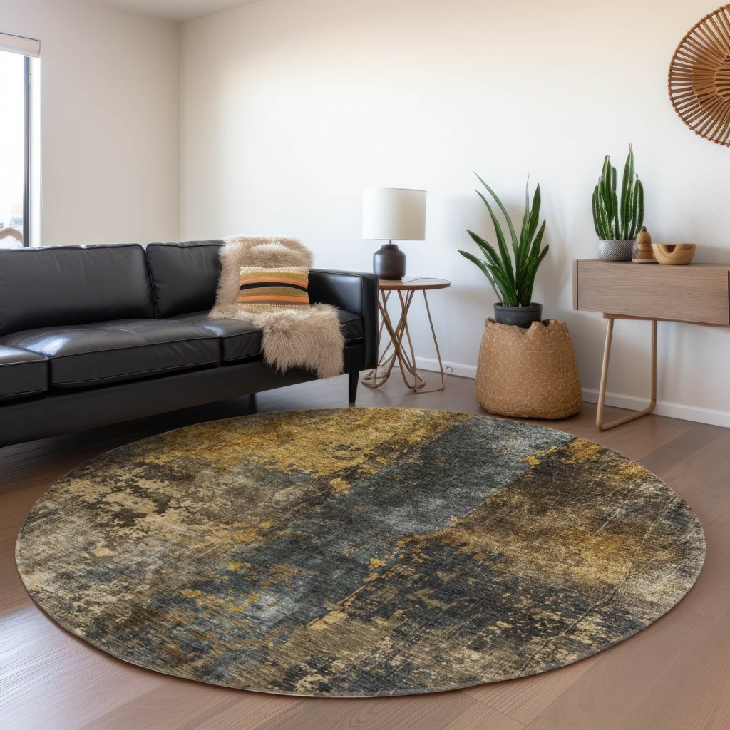 LOOMLAN Rugs Nayara Gray Washable Indoor-Outdoor Rug