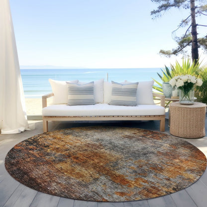 LOOMLAN Rugs Nazeera Orange Washable Indoor-Outdoor Rug