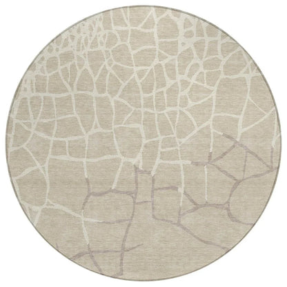 LOOMLAN Rugs Nazira Beige Washable Indoor-Outdoor Rug