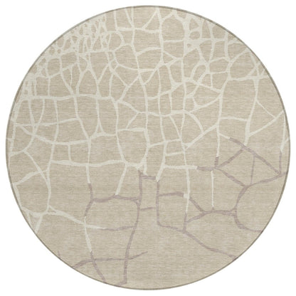 LOOMLAN Rugs Nazira Beige Washable Indoor-Outdoor Rug
