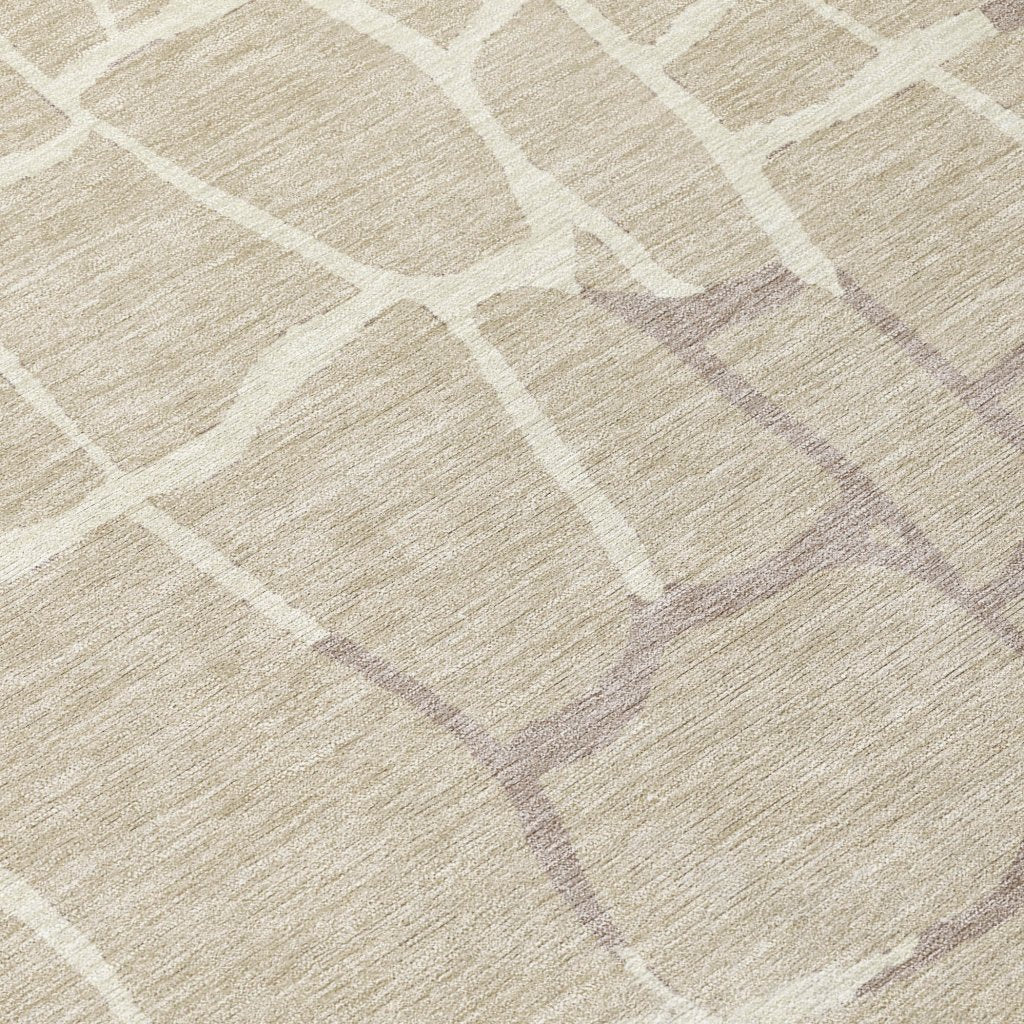 LOOMLAN Rugs Nazira Beige Washable Indoor-Outdoor Rug