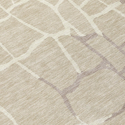 LOOMLAN Rugs Nazira Beige Washable Indoor-Outdoor Rug