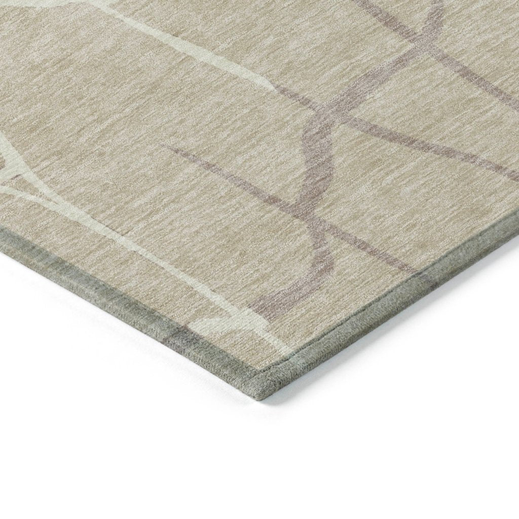 LOOMLAN Rugs Nazira Beige Washable Indoor-Outdoor Rug